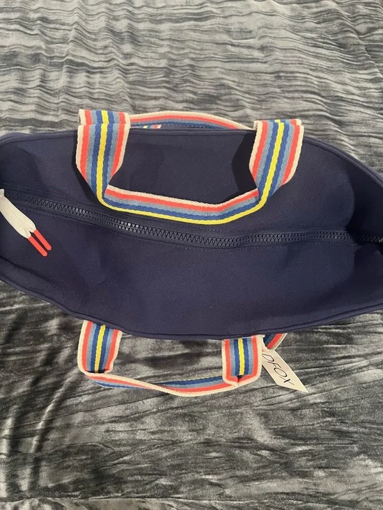 Wildfox Navy Tote Bag with Multicolor Straps - Picture 5 of 6